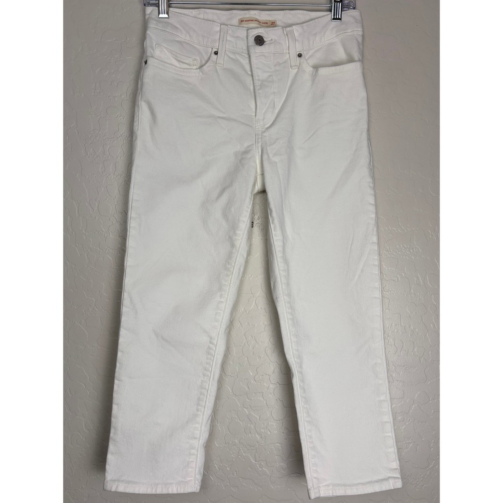 Levis 311 Shaping Skinny Capri Jeans White Denim Size 27 2893
